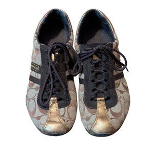 Coach Katlyn Signature Brown Tan Sneakers Women's Size 8.